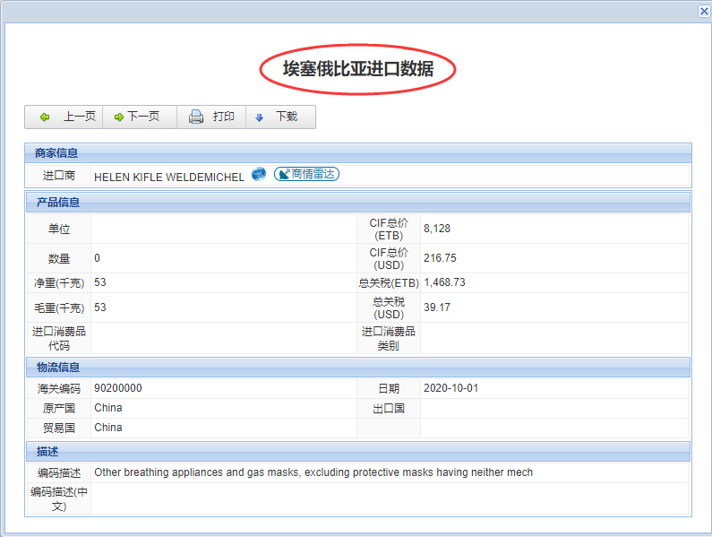 埃塞尔比亚海关海关数据_埃塞尔比亚采购商名单